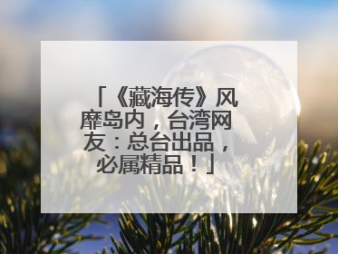 《藏海传》风靡岛内，台湾网友：总台出品，必属精品！