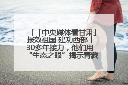 「中央媒体看甘肃」报效祖国 建功西部丨30多年接力，他们用“生态之眼”揭示青藏高原的秘密