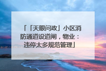 「天眼问政」小区消防通道设道闸，物业：违停太多规范管理