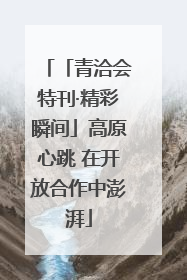 「青洽会特刊·精彩瞬间」高原心跳 在开放合作中澎湃