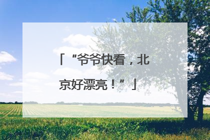 “爷爷快看，北京好漂亮！”