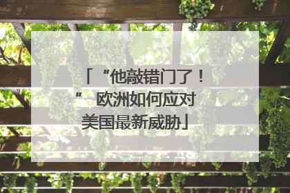 “他敲错门了！” 欧洲如何应对美国最新威胁