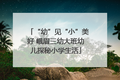 “幼”见“小”美好 峨眉三幼大班幼儿探秘小学生活