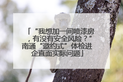 “我想加一间喷漆房，有没有安全风险？”南通“邀约式”体检进企直面实际问题