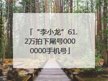 “李小龙”61.2万拍下尾号0000000手机号