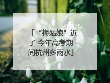 “梅姑娘”近了 今年高考期间杭州多雨水