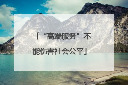 “高端服务”不能伤害社会公平