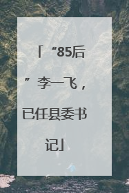 “85后”李一飞，已任县委书记