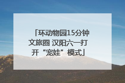 环动物园15分钟文旅圈 汉阳六一打开“宠娃”模式