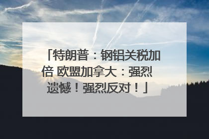特朗普：钢铝关税加倍 欧盟加拿大：强烈遗憾！强烈反对！