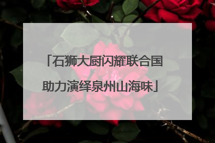 石狮大厨闪耀联合国 助力演绎泉州山海味