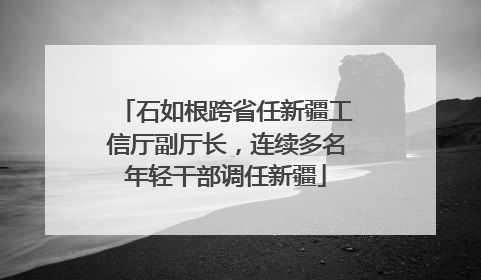 石如根跨省任新疆工信厅副厅长，连续多名年轻干部调任新疆