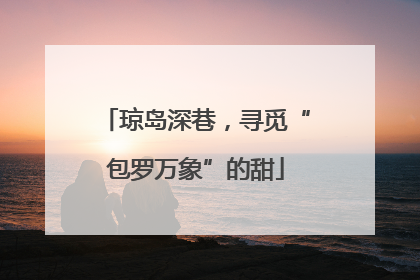 琼岛深巷，寻觅“包罗万象”的甜