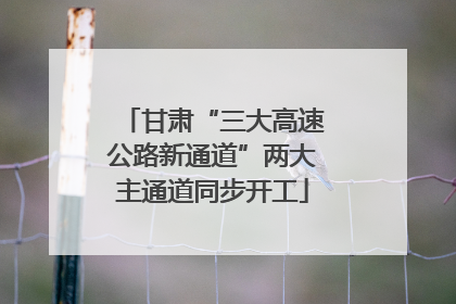 甘肃“三大高速公路新通道”两大主通道同步开工