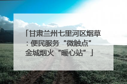 甘肃兰州七里河区烟草：便民服务“微触点” 金城烟火“暖心站”