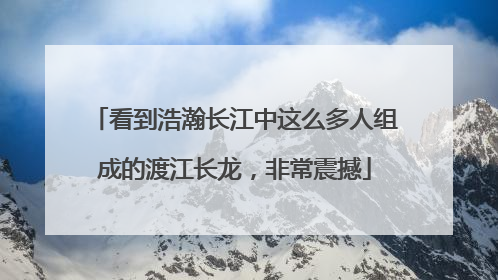 看到浩瀚长江中这么多人组成的渡江长龙，非常震撼