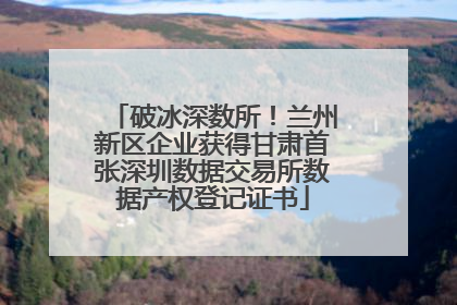 破冰深数所！兰州新区企业获得甘肃首张深圳数据交易所数据产权登记证书