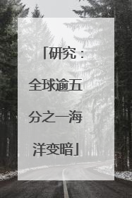研究：全球逾五分之一海洋变暗