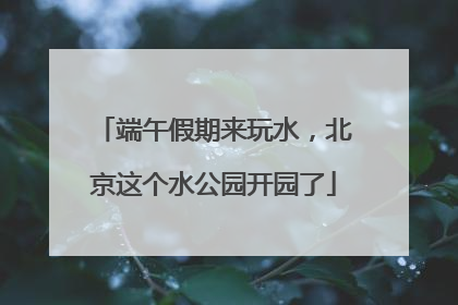 端午假期来玩水，北京这个水公园开园了