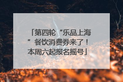 第四轮“乐品上海”餐饮消费券来了！本周六起报名摇号