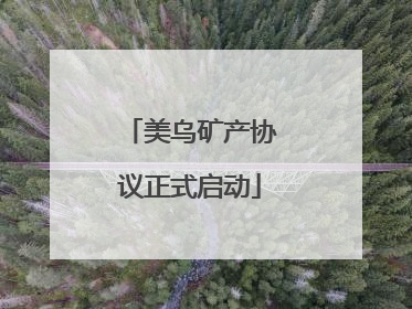 美乌矿产协议正式启动