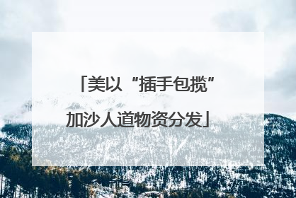 美以“插手包揽”加沙人道物资分发