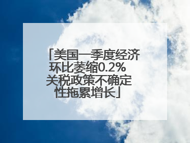 美国一季度经济环比萎缩0.2% 关税政策不确定性拖累增长