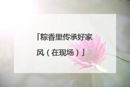 粽香里传承好家风（在现场）