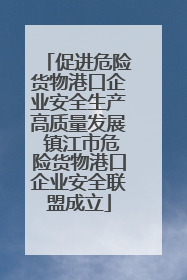 促进危险货物港口企业安全生产高质量发展 镇江市危险货物港口企业安全联盟成立