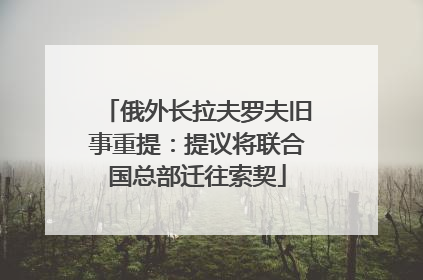 俄外长拉夫罗夫旧事重提：提议将联合国总部迁往索契