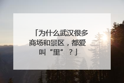 为什么武汉很多商场和景区，都爱叫“里”？