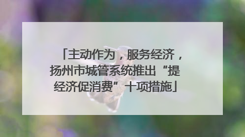 主动作为，服务经济，扬州市城管系统推出“提经济促消费”十项措施