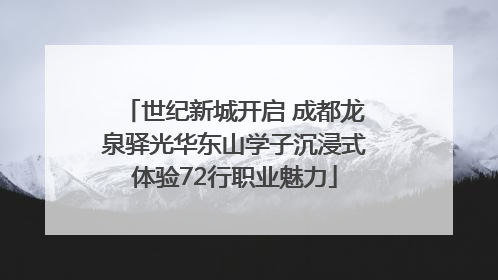 世纪新城开启 成都龙泉驿光华东山学子沉浸式体验72行职业魅力