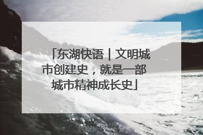 东湖快语｜文明城市创建史，就是一部城市精神成长史