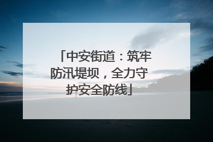 中安街道：筑牢防汛堤坝，全力守护安全防线