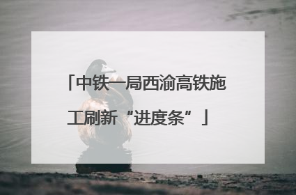 中铁一局西渝高铁施工刷新“进度条”