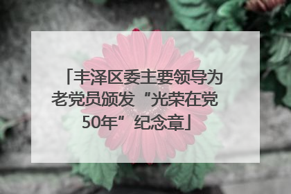 丰泽区委主要领导为老党员颁发“光荣在党50年”纪念章