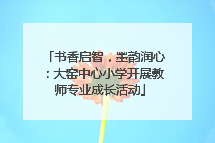 书香启智，墨韵润心：大窑中心小学开展教师专业成长活动