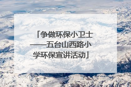 争做环保小卫士——五台山西路小学环保宣讲活动