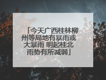 今天广西桂林柳州等局地有暴雨或大暴雨 明起桂北雨势有所减弱