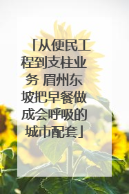 从便民工程到支柱业务 眉州东坡把早餐做成会呼吸的城市配套