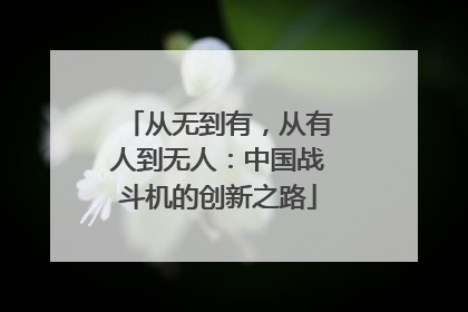 从无到有，从有人到无人：中国战斗机的创新之路