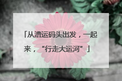 从漕运码头出发，一起来，“行走大运河”
