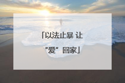 以法止暴 让“爱”回家