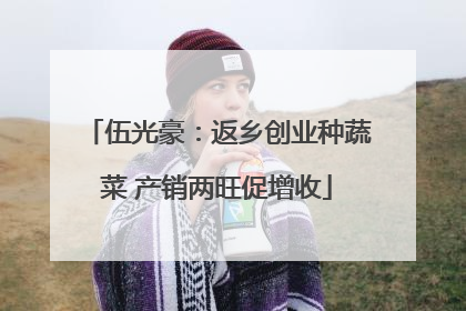 伍光豪：返乡创业种蔬菜 产销两旺促增收