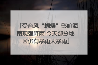 受台风“蝴蝶”影响海南现强降雨 今天部分地区仍有暴雨大暴雨