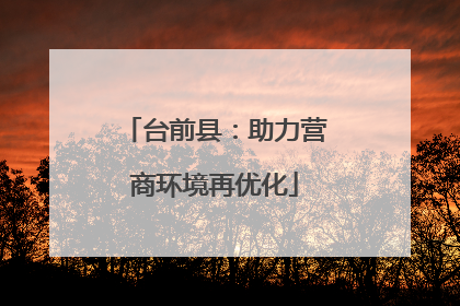 台前县：助力营商环境再优化