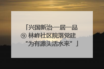 兴国新治·一居一品⑨ 林峰社区院落党建“为有源头活水来”