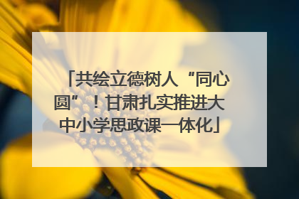 共绘立德树人“同心圆”！甘肃扎实推进大中小学思政课一体化