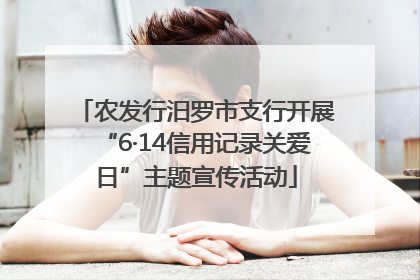 农发行汨罗市支行开展“6·14信用记录关爱日”主题宣传活动